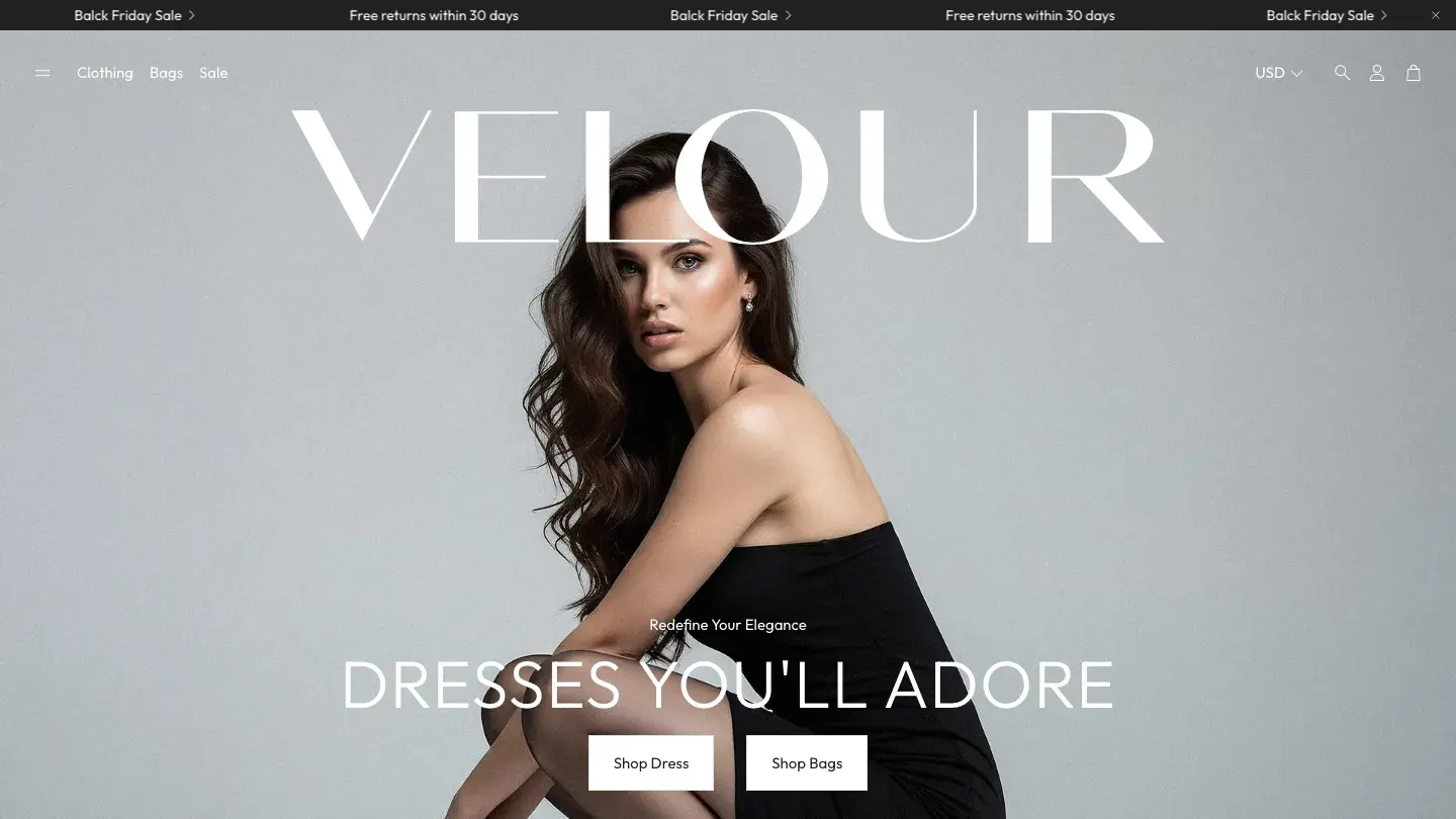 Velour - Shopify Retail & E-commerce Website Theme