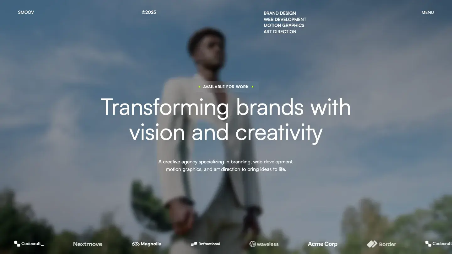 Smoov - Webflow Portfolio & Agency Website Template