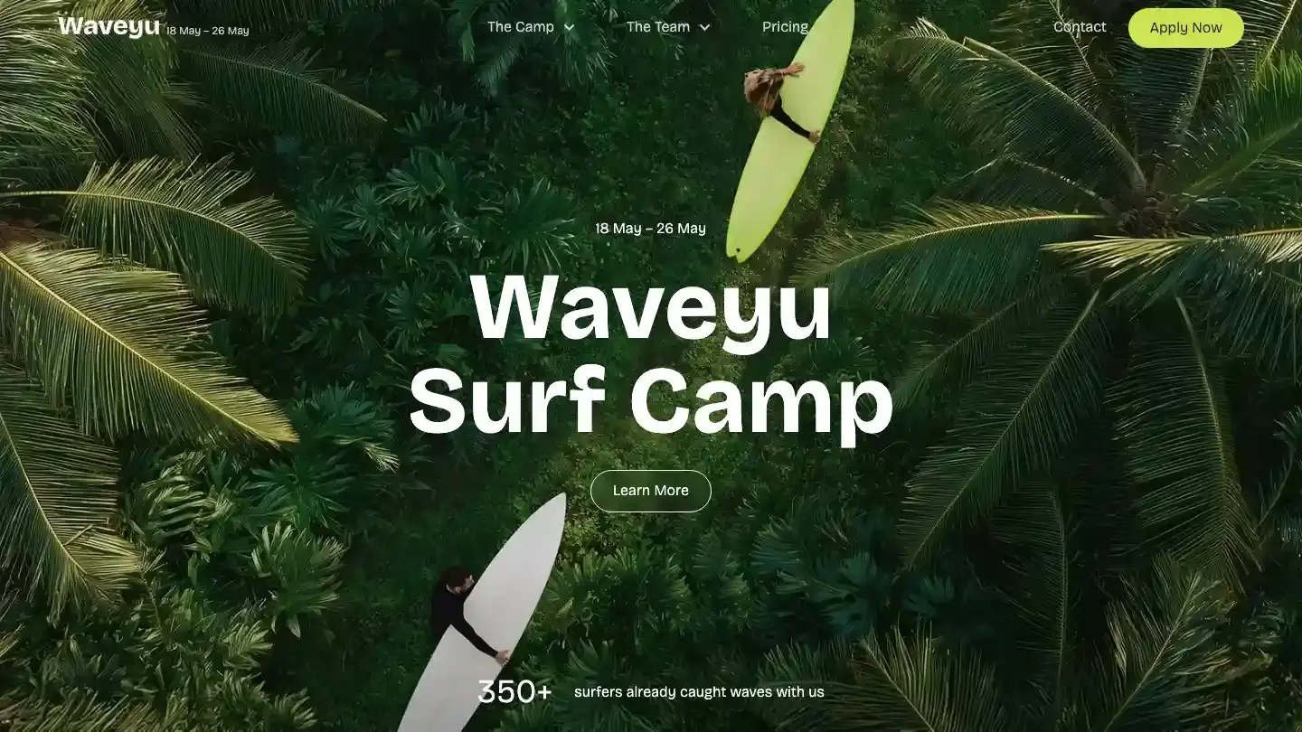 Waveyu - Webflow Travel Website Template